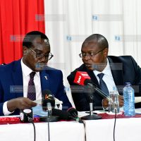 Ministry of Education Cabinet Sectary Julius Migos with Kenya National Examinations Council (KNEC) CEO Dr. David Njengere