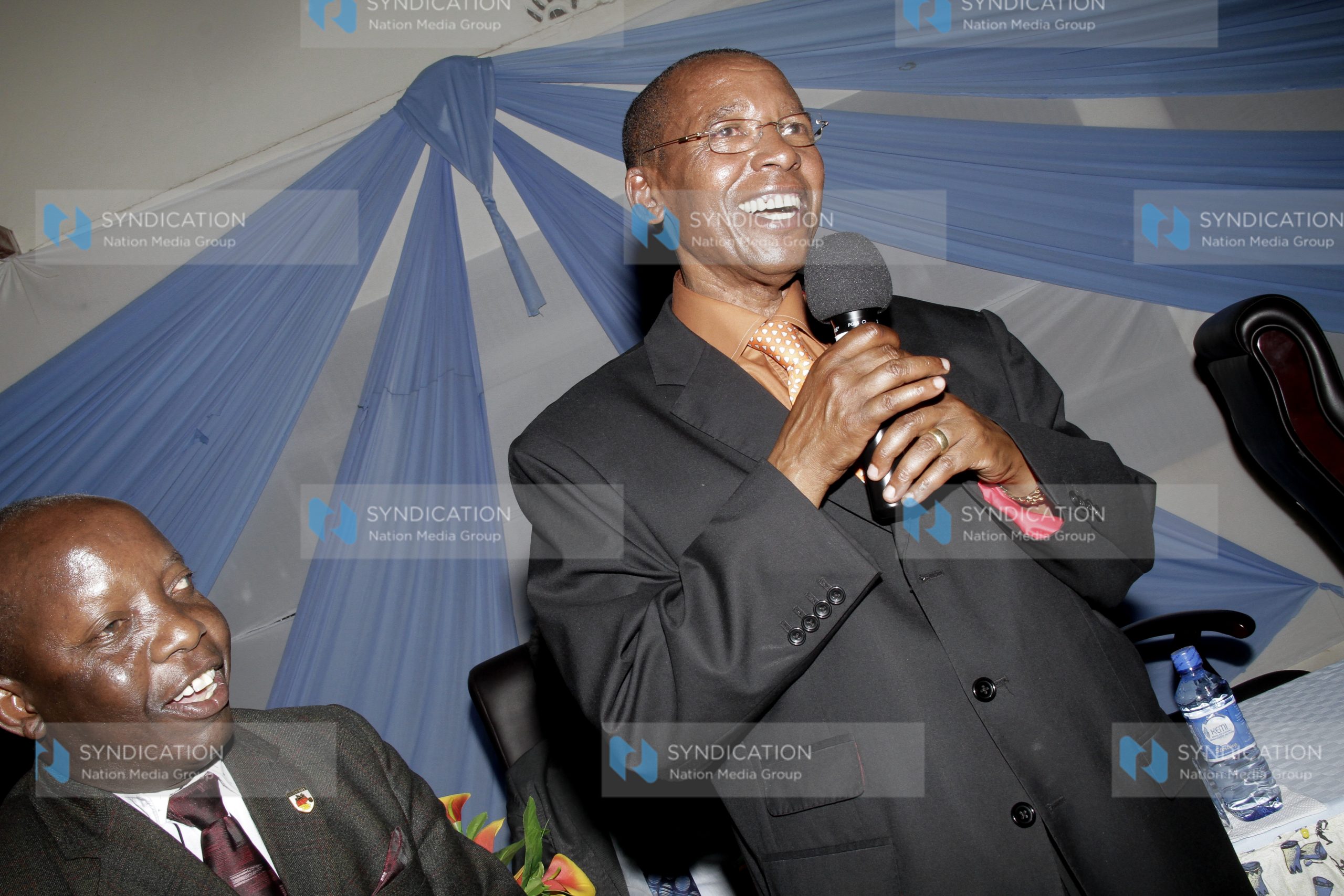 A farewell ceremony was held for former Education Minister Mutula Kilonzo (right)