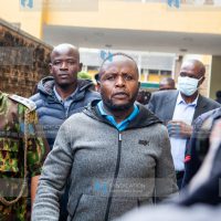 Trans Nzoia County Governor George Natembeya arrives at the Milimani Anti-corruption courts