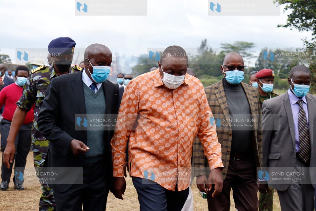 President Uhuru Kenyatta with Kajiado County Governor Hon. Joseph Ole Lenku