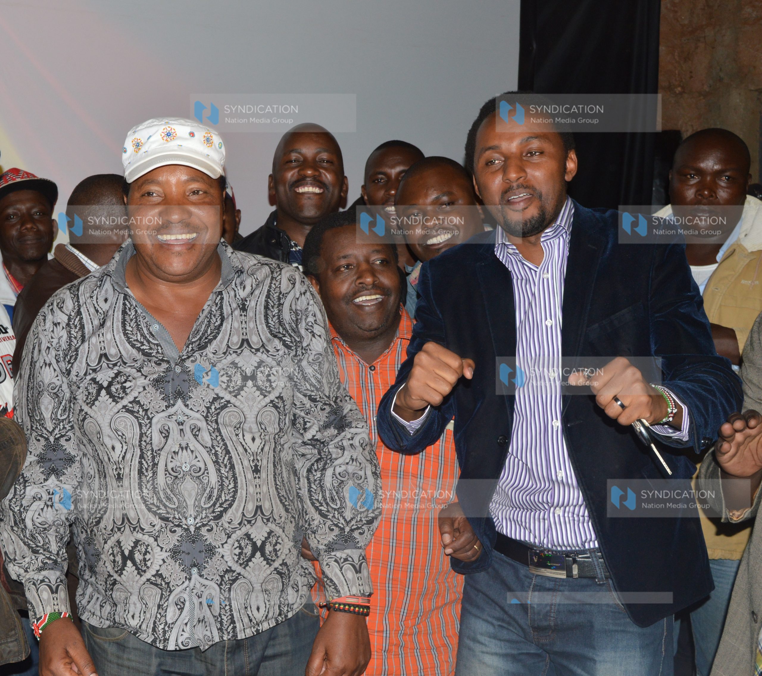 Supporters of former Embakasi MP Ferdinand Waititu celebrate