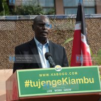Kiambu Governor William Kabogo addressing journalists at his Kiambu home