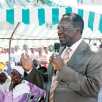Wycliffe Oparanya consoles the widow Eunica Shikanda Senah