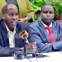 Kajiado County Governor Joseph Ole Lenku with Narok East MP Lemanken Aramat