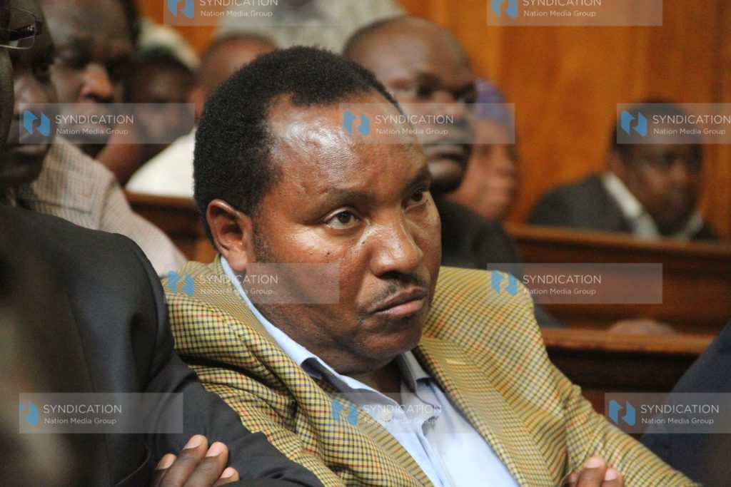 Ferdinand Waititu follows the proceedings at the Supreme Court