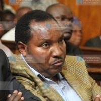 Ferdinand Waititu follows the proceedings at the Supreme Court