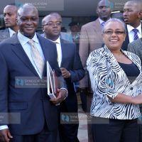 Health Cabinet Secretary James Macharia and First Lady Margaret Kenyatta