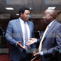 Kajiado Governor Joseph Ole Lenku with Narok Senator Ledama Olekina