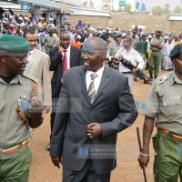 Prisons Commissioner General Isaiah Osugo with College Commandant Daniel Mutua takes Interior Cabinet Secretary Joseph Ole Lenku around Kamiti Maximum Prisons