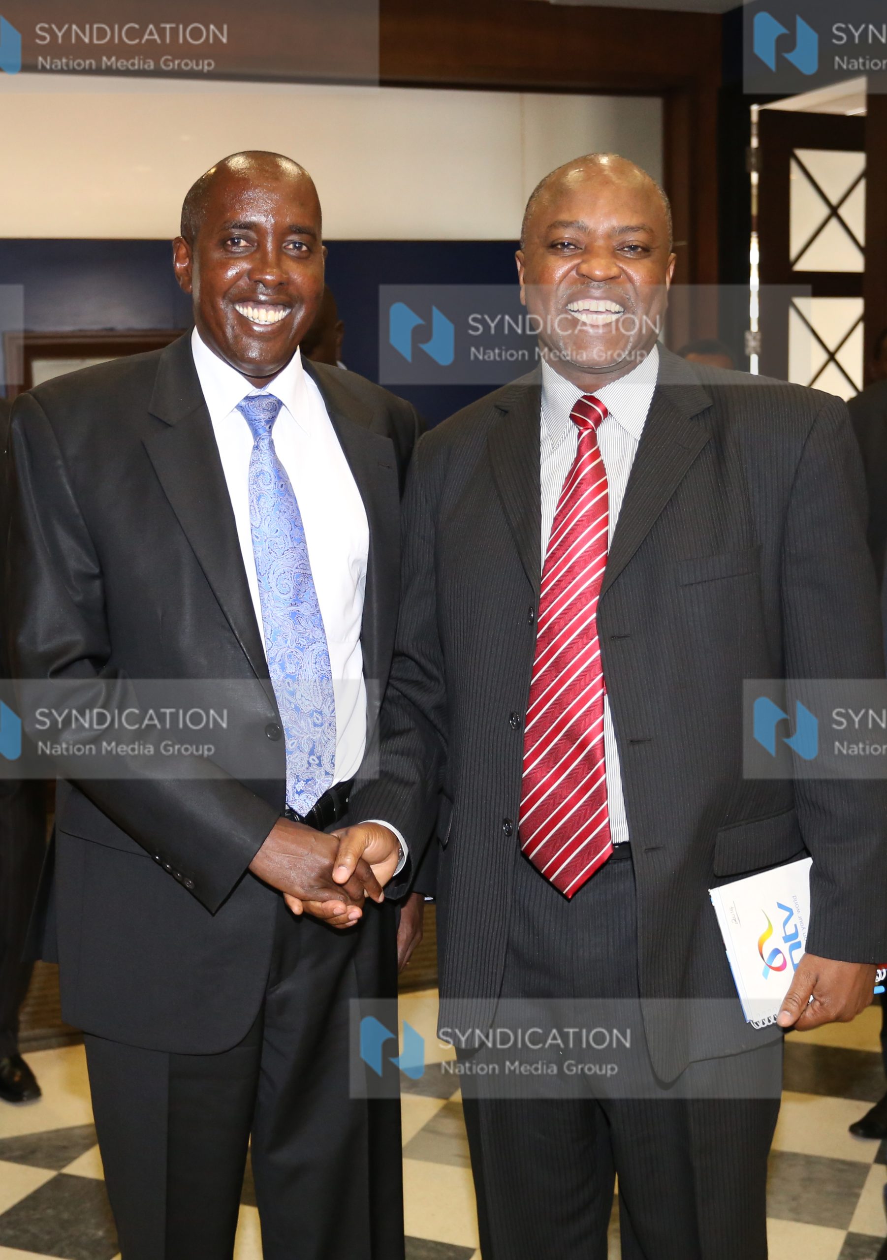 Interior Cabinet Secretary Joseph Ole Lenku with Chief Operating Officer and Ag Editorial Director Tom Mshindi