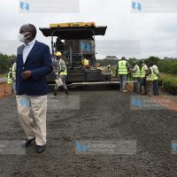 Transport CS James Macharia inspecting the Construction of Kenol-Sagana-Marua Road