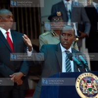 Interior Cabinet Secretary Joseph Ole Lenku address journalists