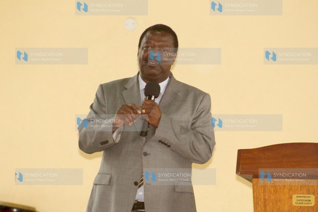 ANC Party Leader Musalia Mudavadi addressed a congregation