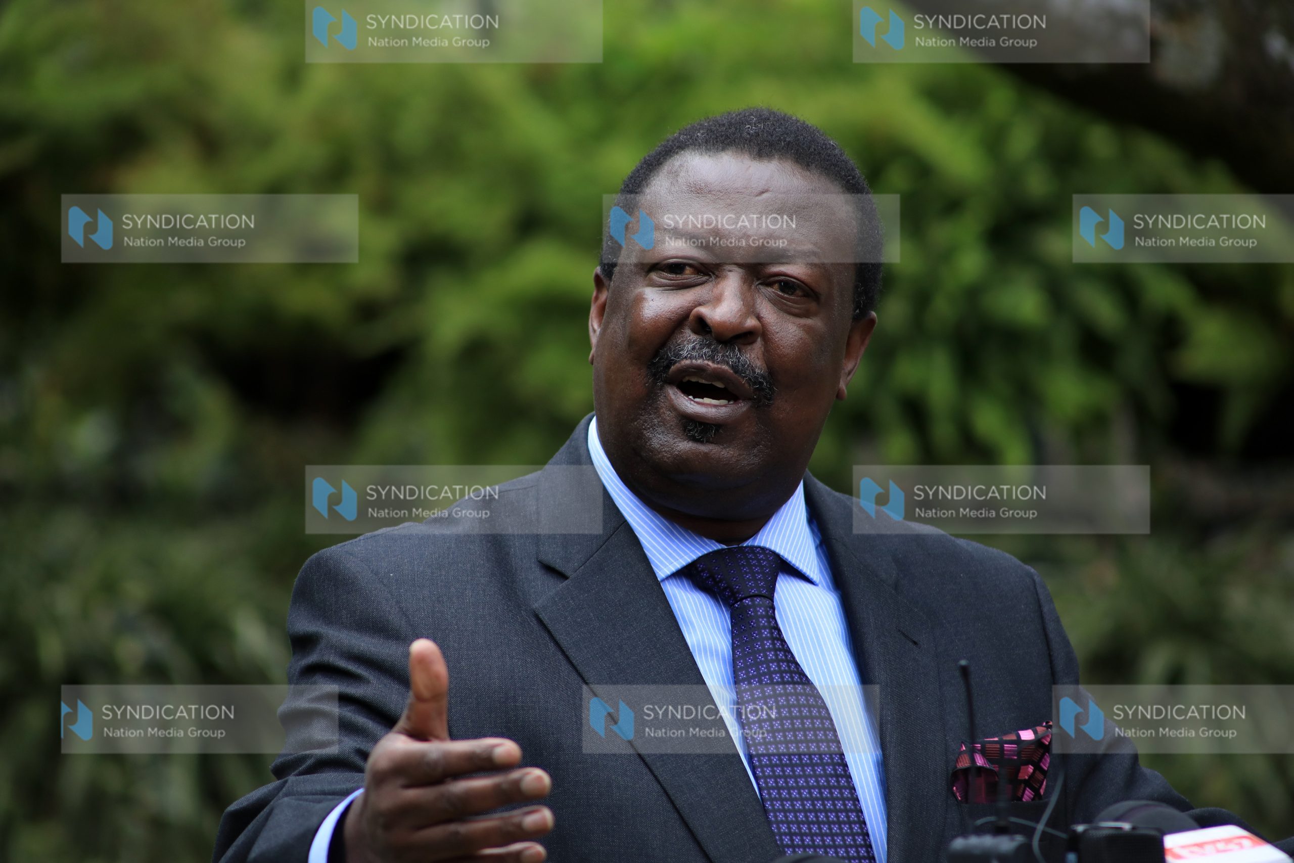 Musalia Mudavadi addressing the media