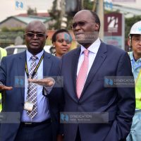 An inspection of the ongoing construction of a section of Ngong road