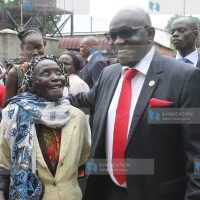 Ekuru Aukot with his supporters after addressing Members of the County Assembly (MCAs)