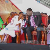 Prime Cabinet Secretary Musalia Mudavadi and First Lady Rachel Ruto at Nyayo Stadium