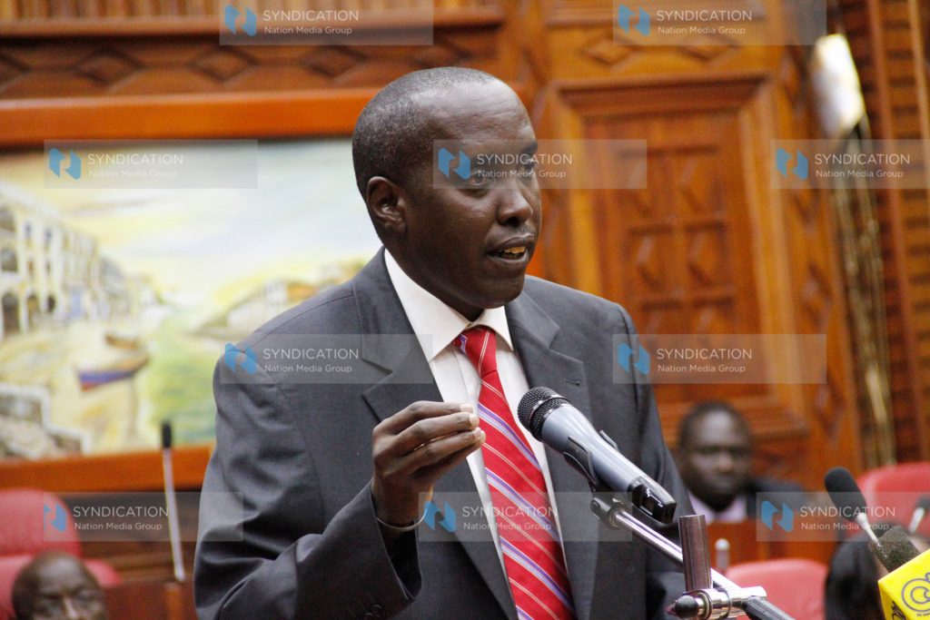 Joseph Ole Lenku during the Parliamentary departmental committee meeting on security