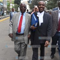 Kisii senator Prof. Sam Ongeri and Makueni County Senator Mutula Kilonzo join other Senators