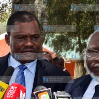 Speaker of the National Assembly Justin Muturi and Migori Senator Wilfred Machage