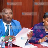 County Public Investment and Special funds Chairperson Godfrey Osotsi and Senator Agnes Kavindu