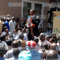 Minister of local government, Paul Otuoma addresses City Council of Nairobi workers