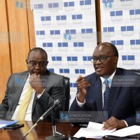A press briefing at the National Treasury