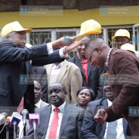 Matuga MP Chirau Ali Makwere welcomes a former KANU party member Richard Leitich to the URP party