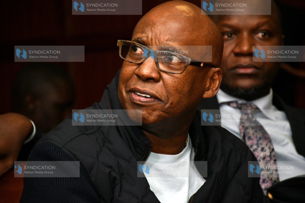 Safina Party presidential aspirant Jimi Wanjigi at the Milimani Law Courts