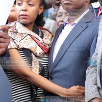 Businessman Jimi Wanjigi and his wife Irene during a press conference
