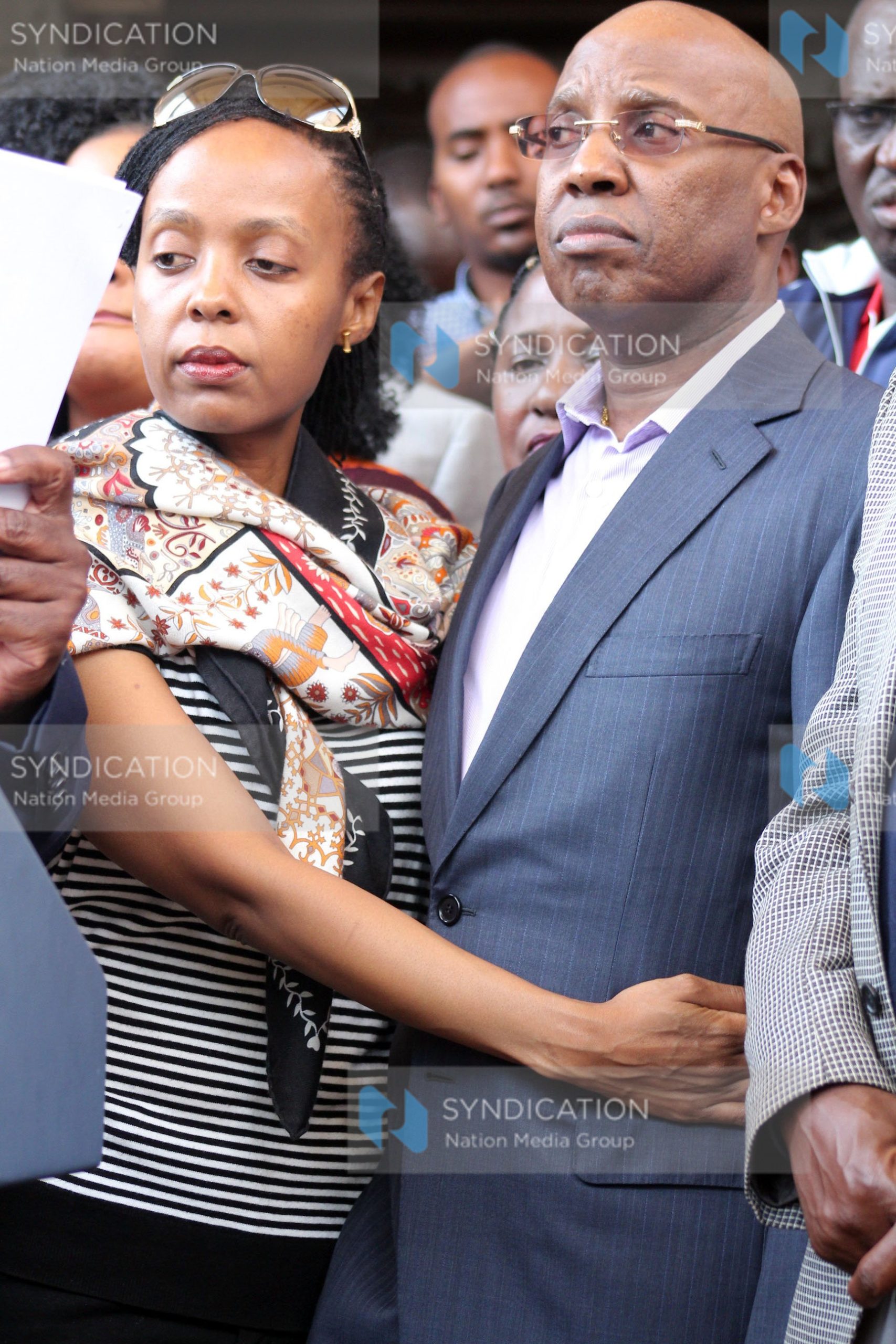 Businessman Jimi Wanjigi and his wife Irene during a press conference