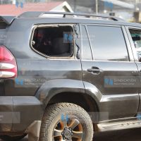 Some of the cars from Jimi Wanjigi’s motorcade that were pelted with stones