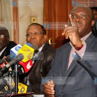 Cabinet Secretaries Health James Macharia address the media on the issue of Ebola