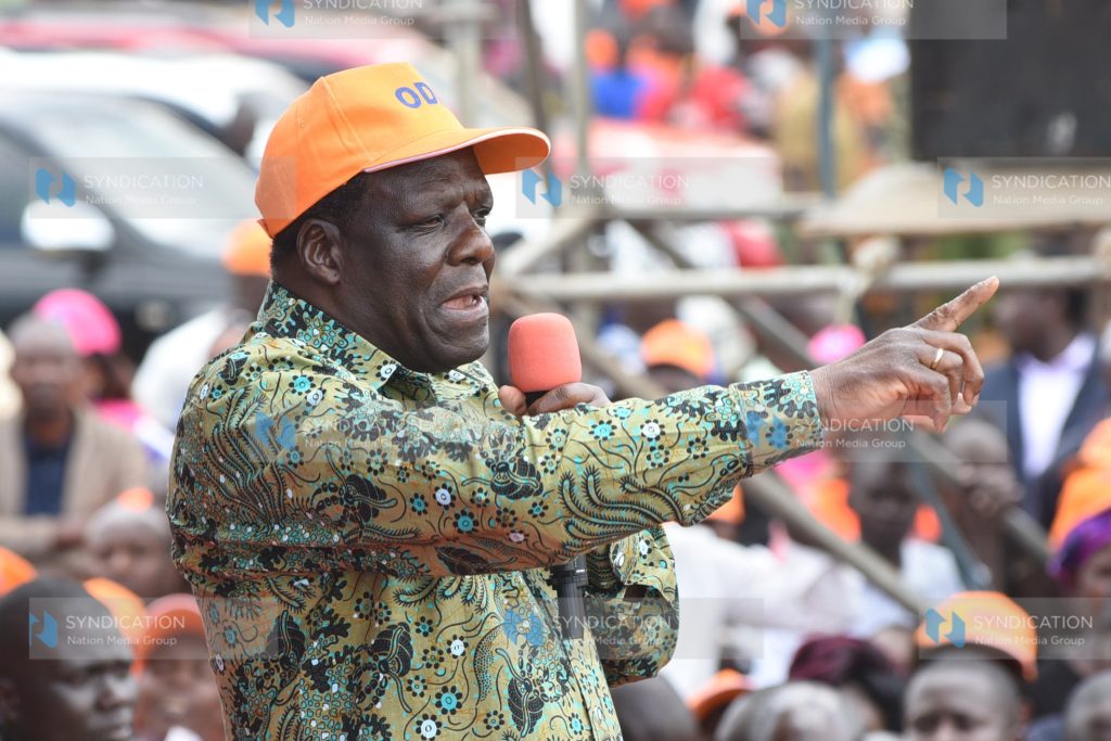 Wycliffe Oparanya addresses an Azimio La Umoja One Kenya Coalition Party rally