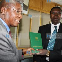 Eugene Wamalwa (right) with Education Minister Mutula Kilonzo