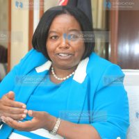 Cabinet Secretary Amb. Monica Juma during interview