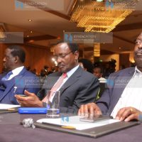 From left: Nasa leaders Raila Odinga, Kalonzo Musyoka and Musalia Mudavadi following proceedings