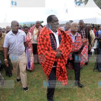 NASA leader Raila Odinga and businessman Jimi Wanjigi at Enkorika Village in Kajiado Central