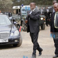 Joseph Ole Lenku arrives at CID training school pavilion in South C