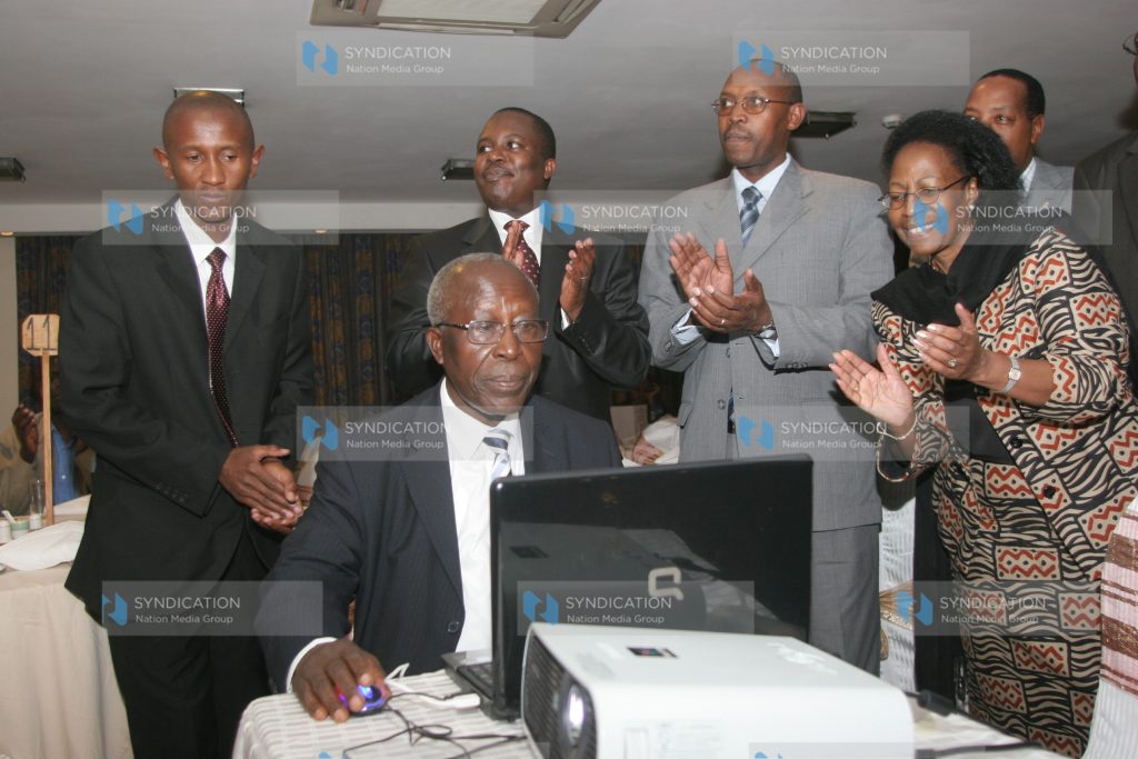 Minister for Education prof Sam Ongeri with officials of the President's Award-Kenya Alumni launch