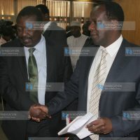 Musalia Mudavadi and Wycliffe Oparanya after the ODM meeting