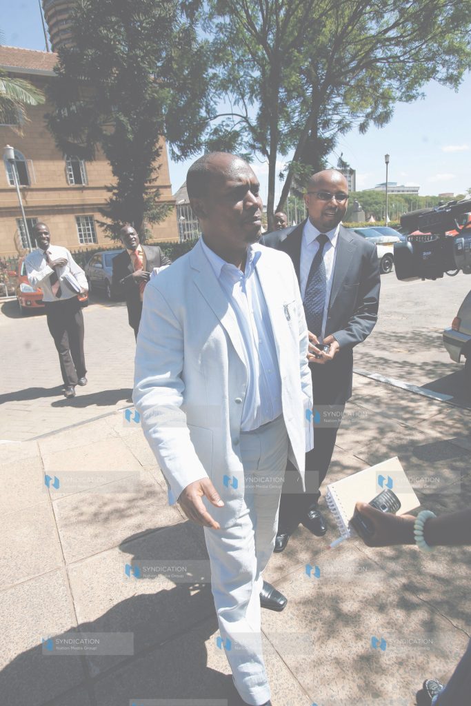 Juja MP William Kabogo leaving the court with his lawyer Nick Ndichu