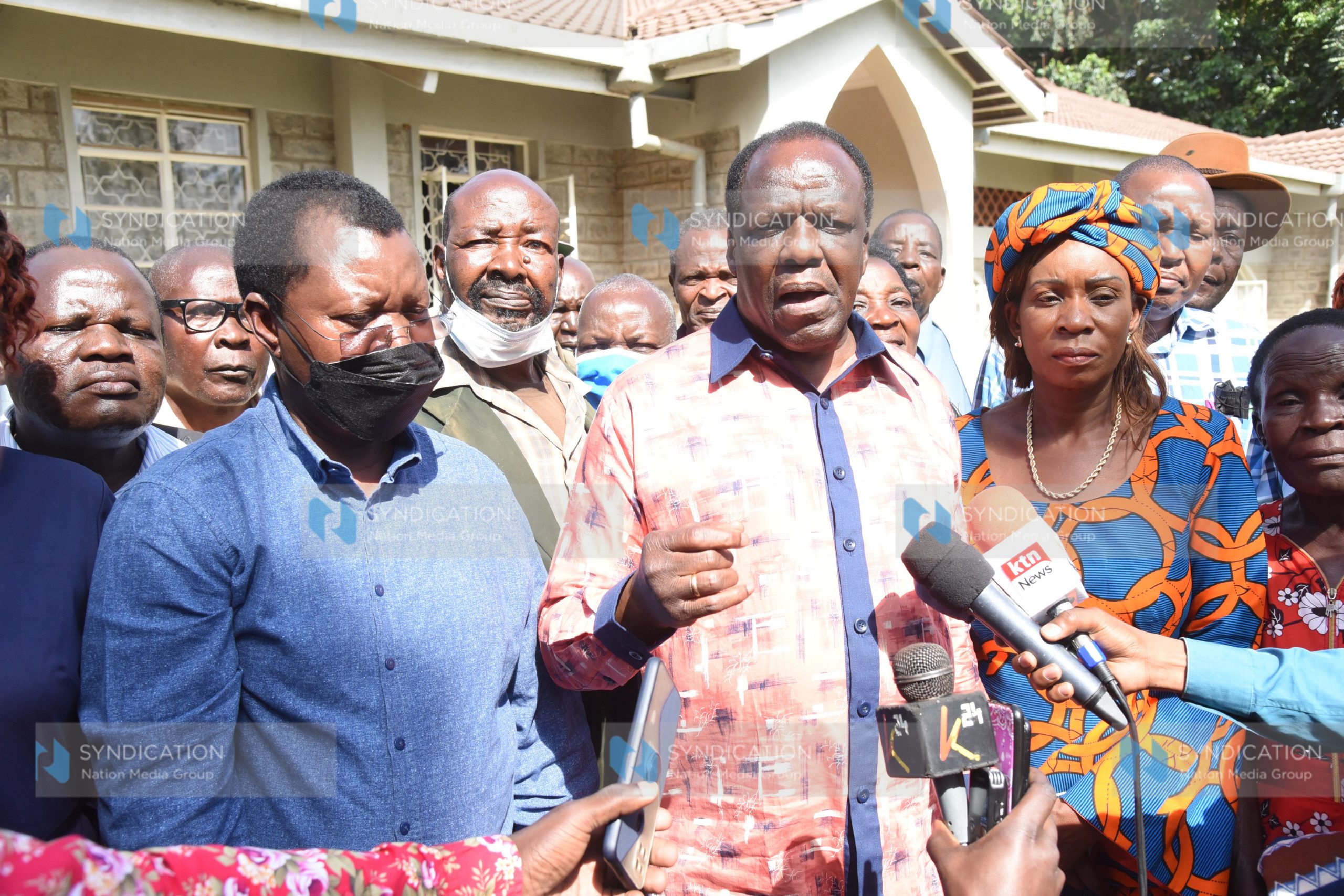 Governor of Kakamega Wycliffe Oparanya addressing the press
