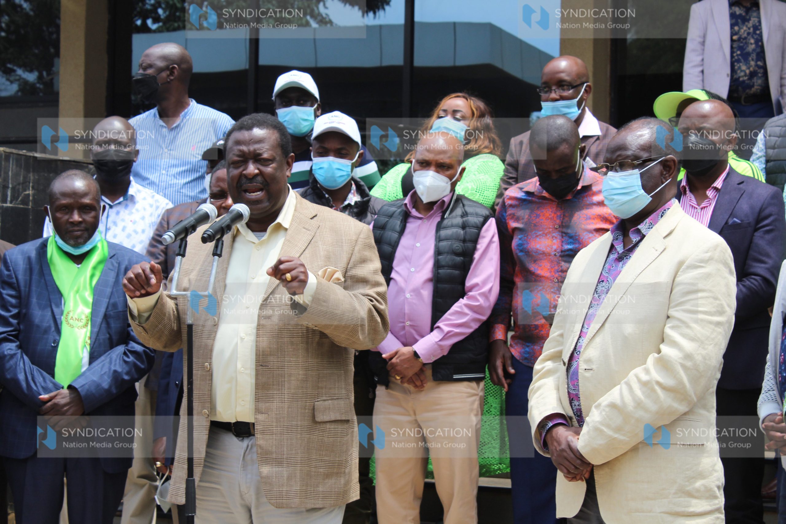 ANC party leader Musalia Mudavadi addresses a press conference