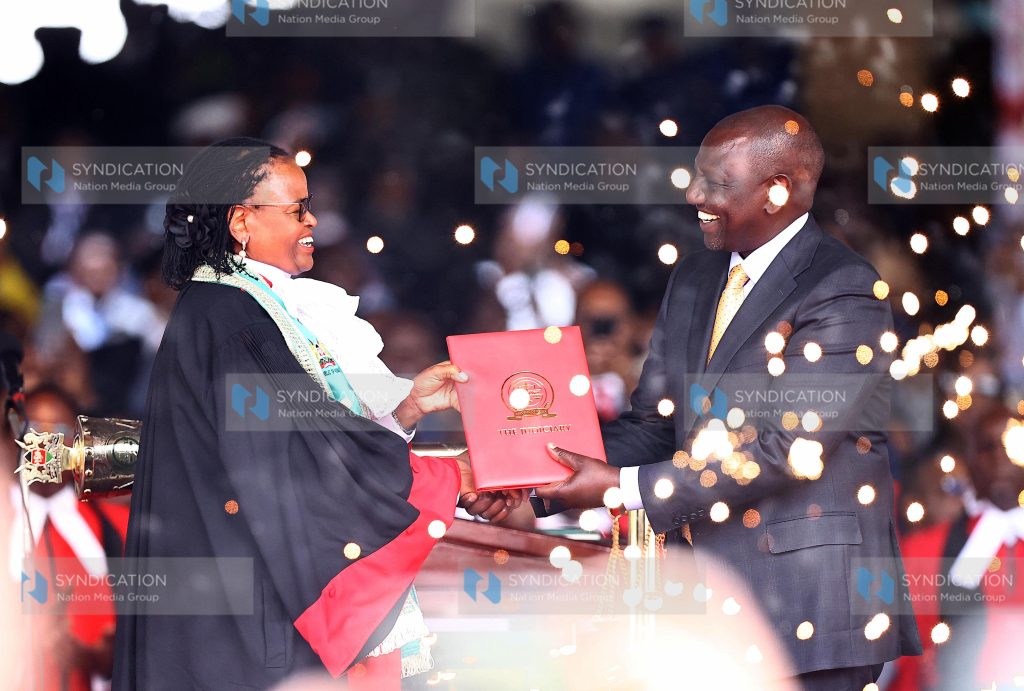 President William Ruto receives certificate from Chief Justice Martha Koome