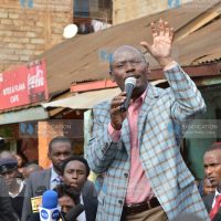 Kiambu Governor William Kabogo addresses a crowd in Kiambu Town