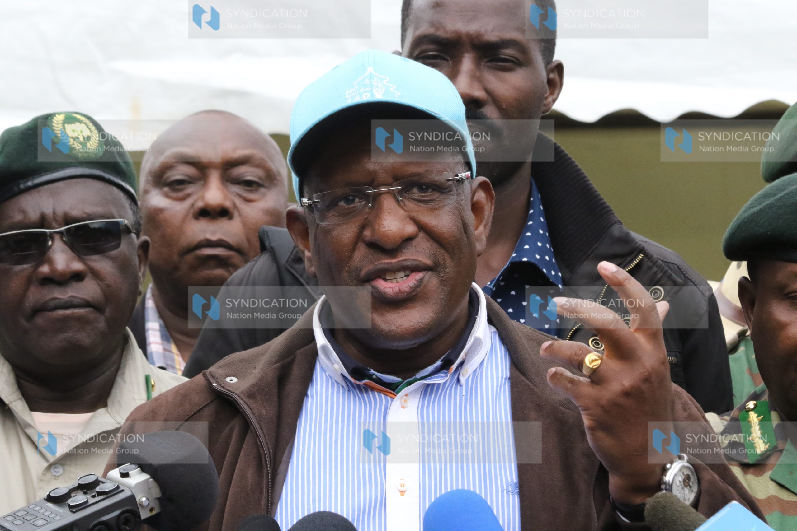 Environment CS Keriako Tobiko addresses journalists