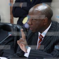 Fred Ngatia, Judge Philip Tunoi’s lawyer, during the cross-examination of a witness