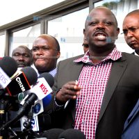 A press conference on the health sector strike