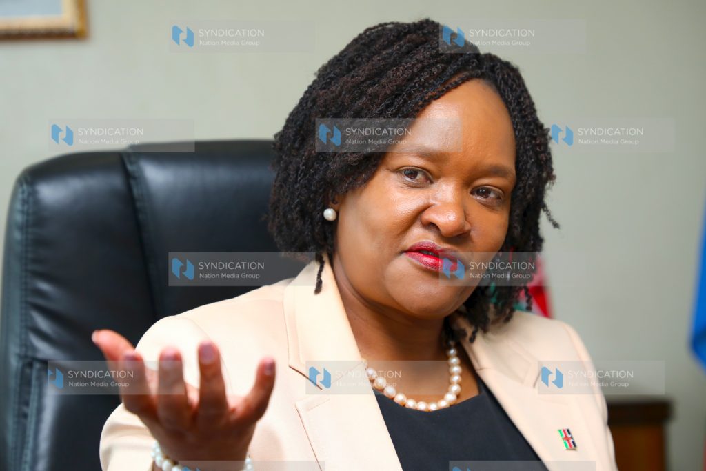 Cabinet Secretary for Investments, Trade and Industry Rebecca Miano during the interview